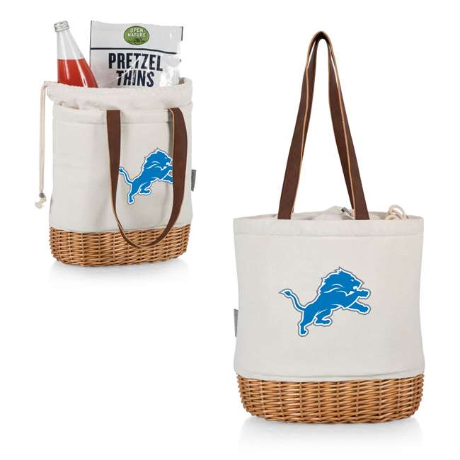 Detroit Lions - Pico Willow and Canvas Lunch Basket, (Natural Canvas)  