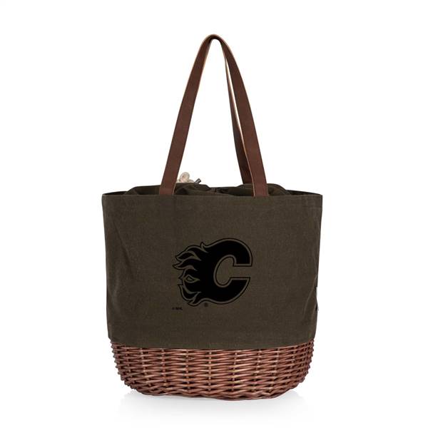 Calgary Flames Canvas and Willow Basket Tote