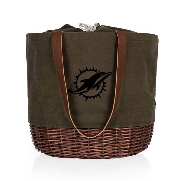 Miami Dolphins Canvas and Willow Basket Tote