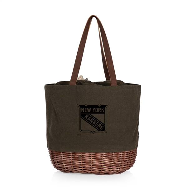 New York Rangers Canvas and Willow Basket Tote