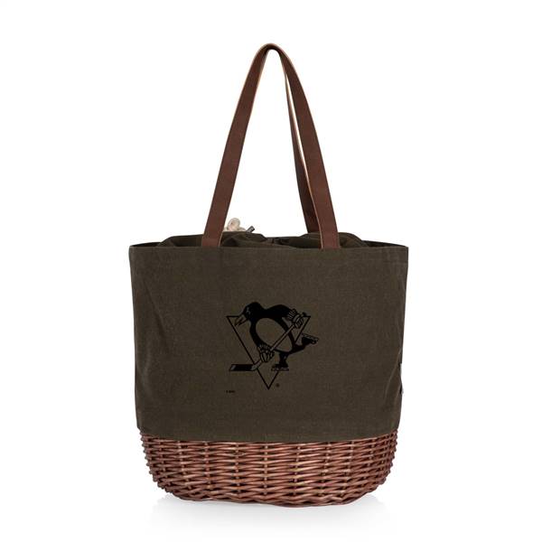 Pittsburgh Penguins Canvas and Willow Basket Tote