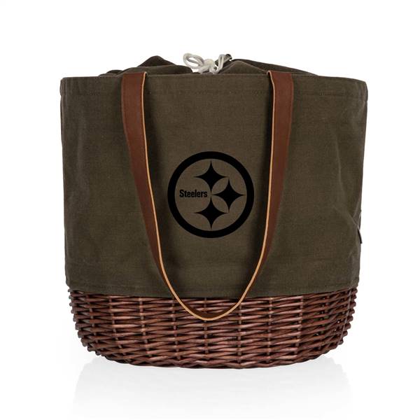 Pittsburgh Steelers Canvas and Willow Basket Tote