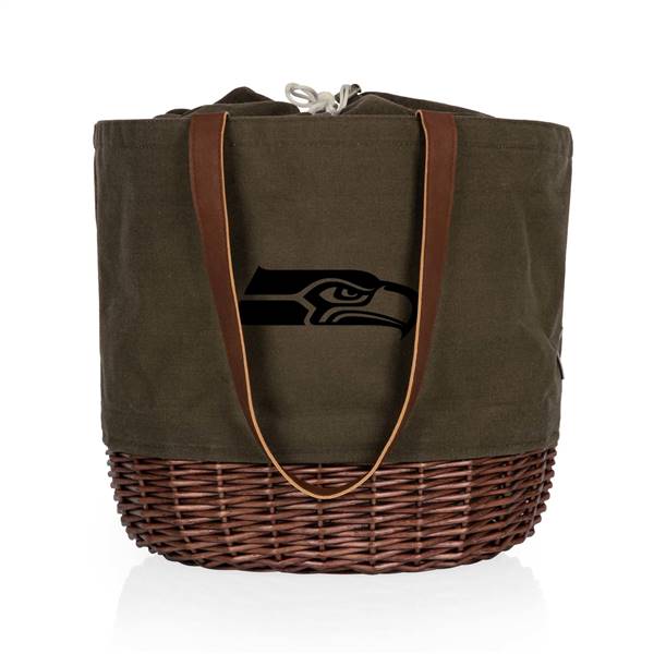 Seattle Seahawks Canvas and Willow Basket Tote