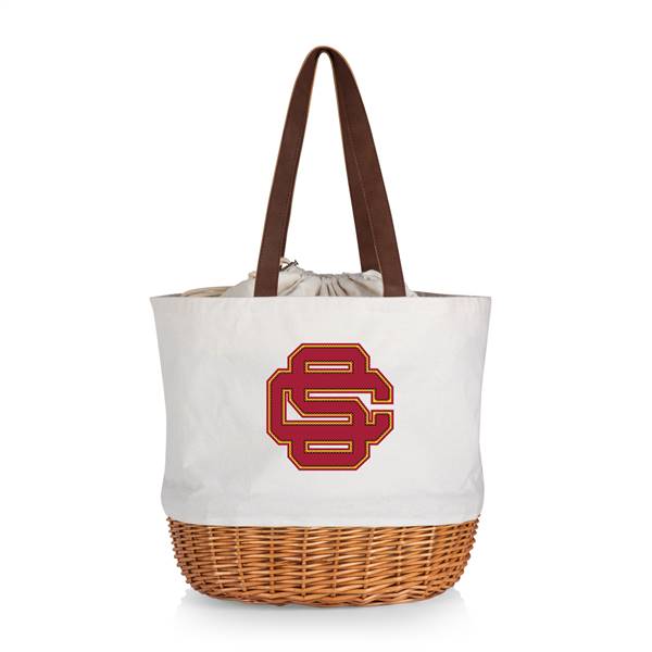 USC Trojans Canvas and Willow Basket Tote