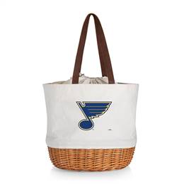 St Louis Blues Canvas and Willow Basket Tote