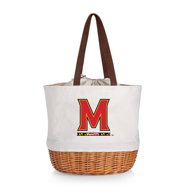 Maryland Terrapins Canvas and Willow Basket Tote