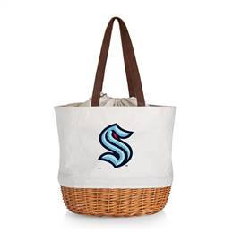 Seattle Kraken Canvas and Willow Basket Tote