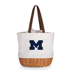 Michigan Wolverines Canvas and Willow Basket Tote