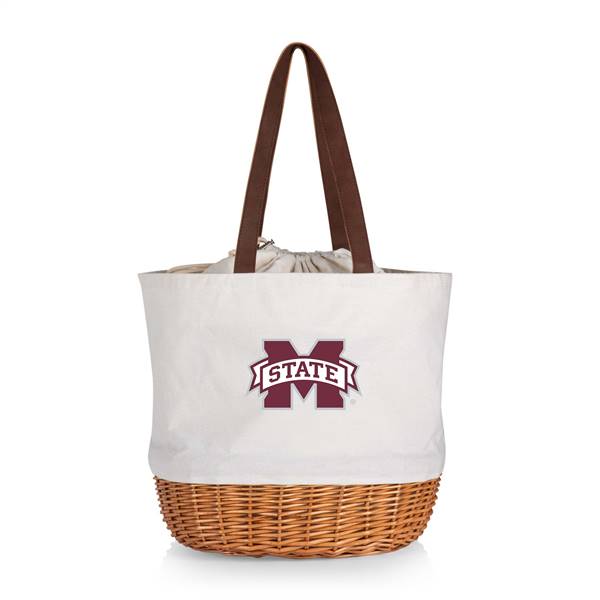 Mississippi State Bulldogs Canvas and Willow Basket Tote