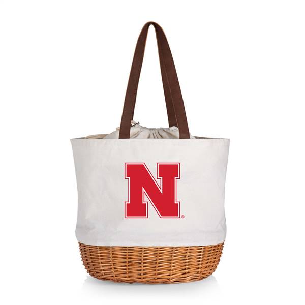 Nebraska Cornhuskers Canvas and Willow Basket Tote