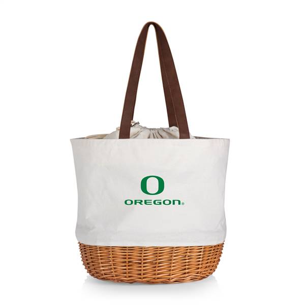Oregon Ducks Canvas and Willow Basket Tote