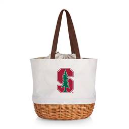 Stanford Cardinal Canvas and Willow Basket Tote