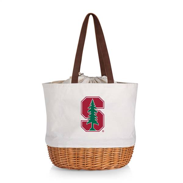 Stanford Cardinal Canvas and Willow Basket Tote