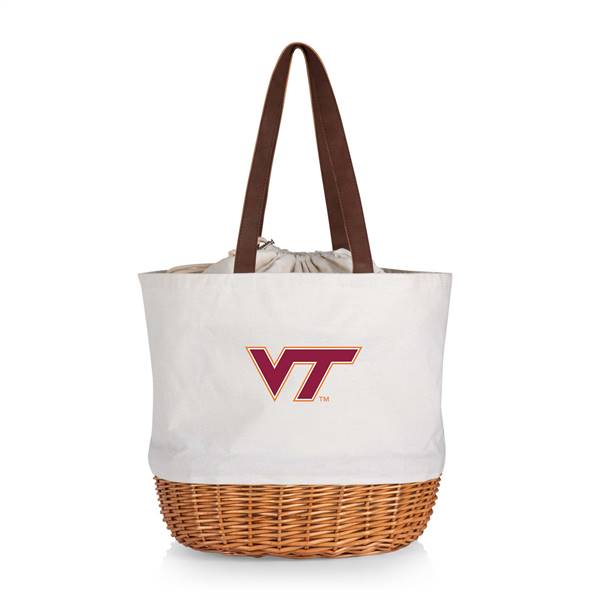 Virginia Tech Hokies Canvas and Willow Basket Tote