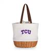 TCU Horned Frogs Canvas and Willow Basket Tote