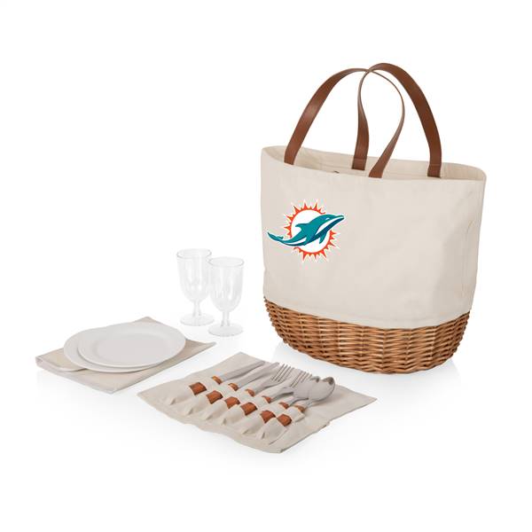 Miami Dolphins Canvas and Willow Picnic Serving Set