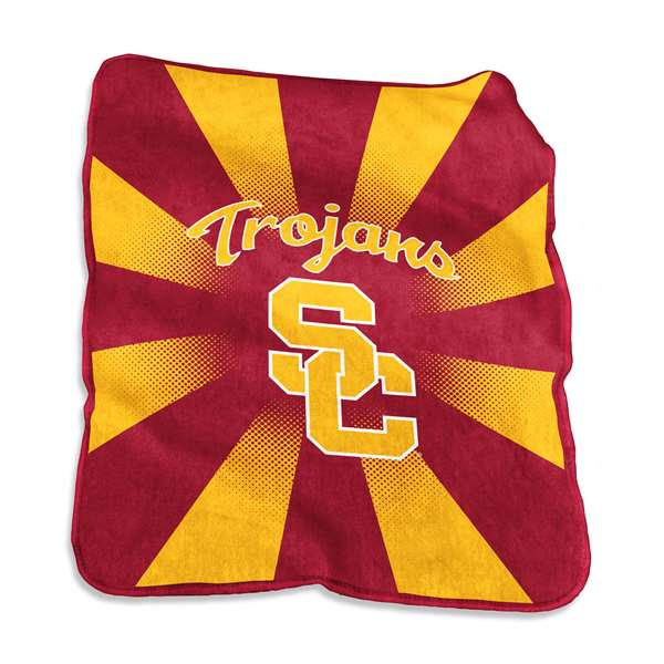 USC University of Southern California Trojans Raschel Throw Blanket
