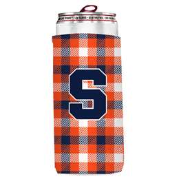 Syracuse Plaid Slim Can Coozie