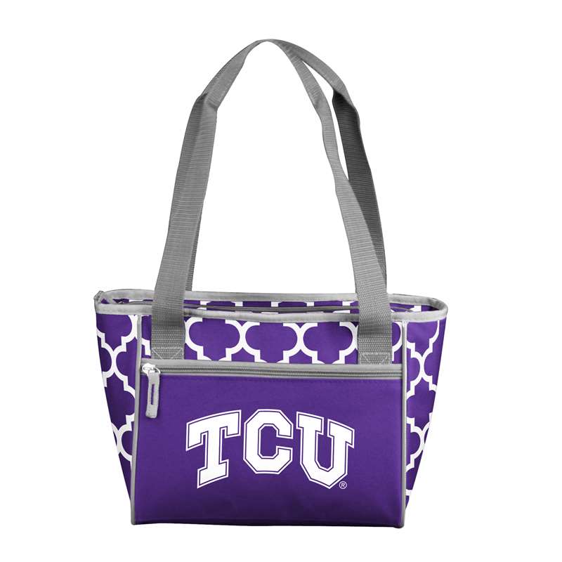 TCU Quatrefoil 16 Can Cooler Tote