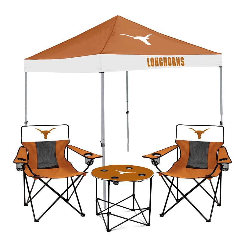 Texas Longhorns Canopy Tailgate Bundle - Set Includes 9X9 Canopy, 2 Chairs and 1 Side Table