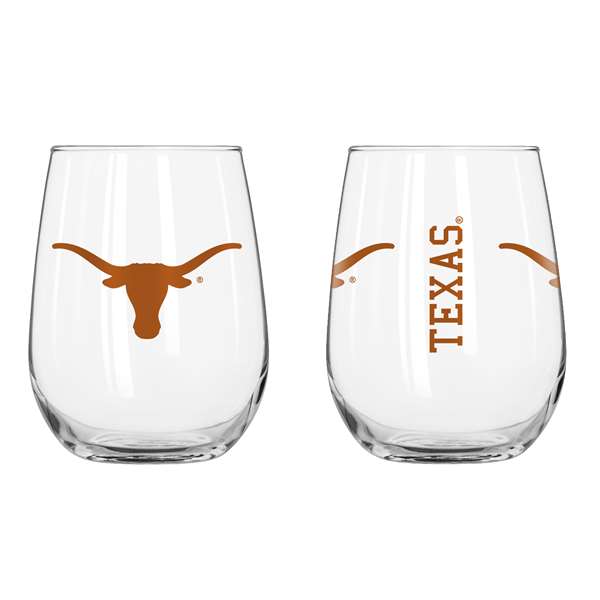 Texas 16oz Gameday Curved Beverage Glass