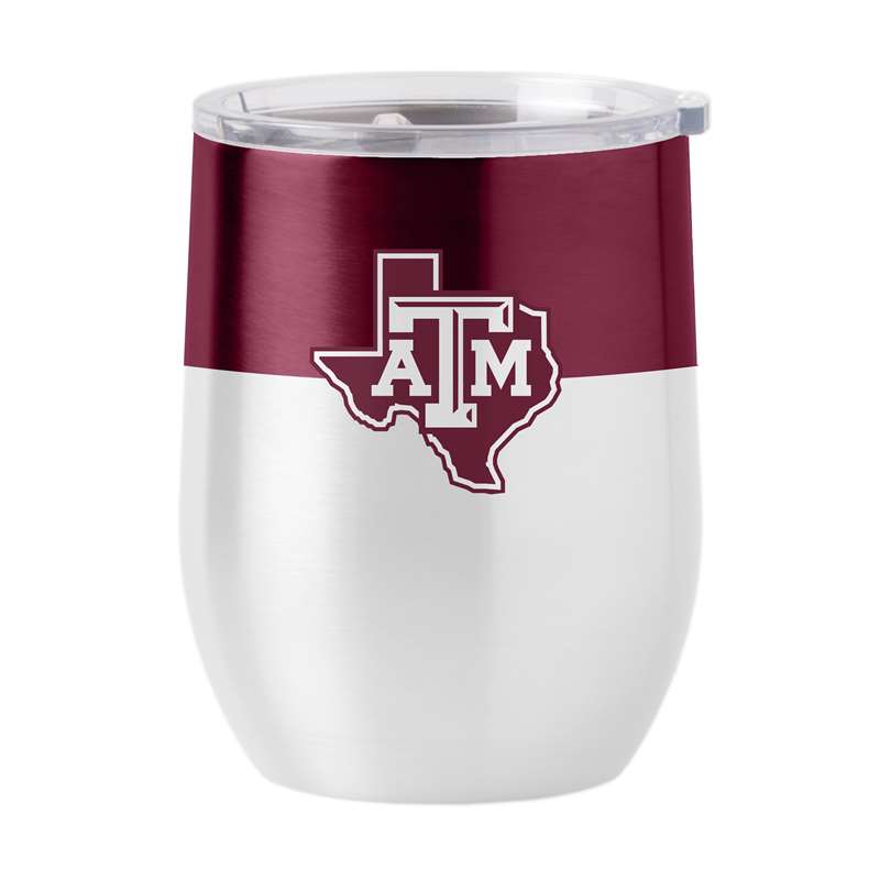 Texas A&M Aggies 16oz Colorblock Stainless Curved Beverage  