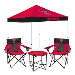 Texas Tech Red Taiders Canopy Tailgate Bundle - Set Includes 9X9 Canopy, 2 Chairs and 1 Side Table