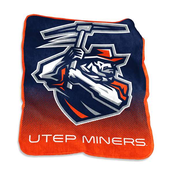UTEP University of Texas El Paso Raschel Throw Blanket 60 X 50 inches