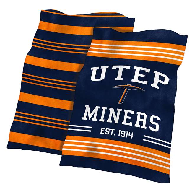 UTEP Miners Colorblock Plush Blanket 60X70 inches