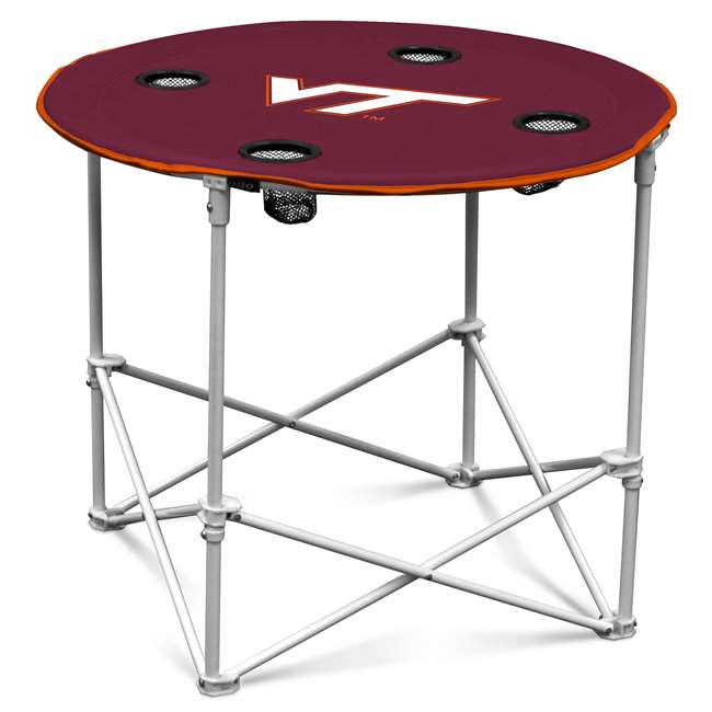 Virginia Tech Hokies Round Folding Table with Carry Bag