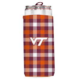 Virginia Tech Plaid Slim Can Coozie