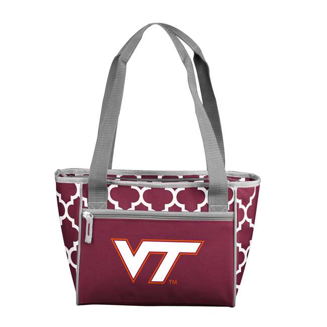 Virginia Tech Quatrefoil 16 Can Cooler Tote