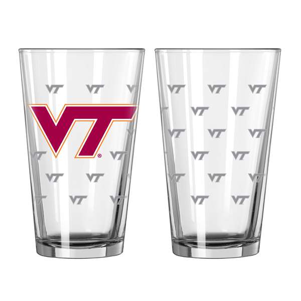 Virginia Tech 16oz Satin Etch Pint Glass