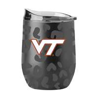 Virginia Tech Leopard 16oz Black Powdercoat Curved Beverage