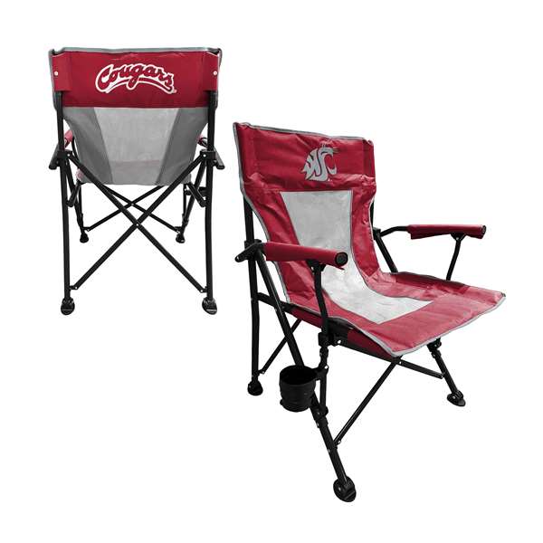 Washington State Cougars Hard Arm Folding Tailgate Chair with Carry Bag 