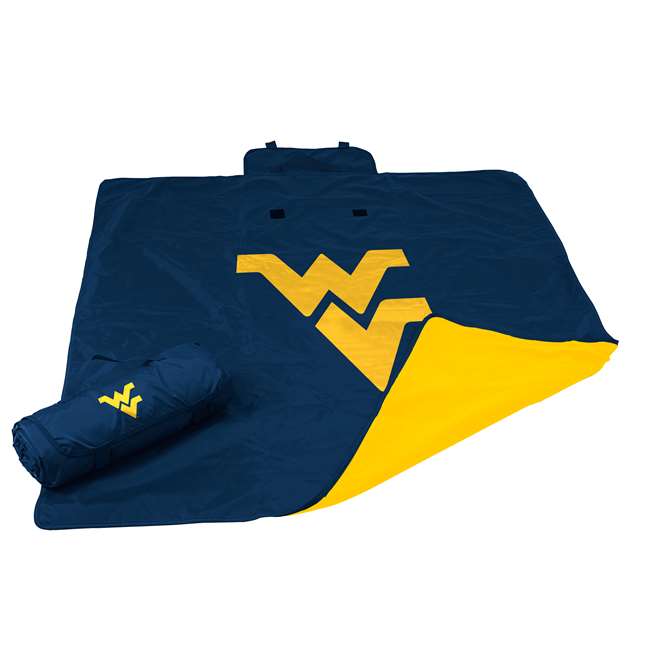 Logo Brands NCAA West Virginia Mountaineers Adult All Weather Blanket, Navy
