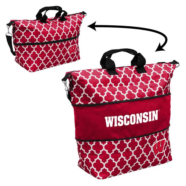 Wisconsin Quatrefoil Expandable Tote