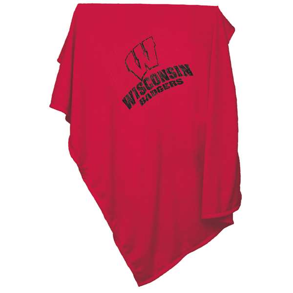 University of Wisconsin Badgers Sweatshirt Blanket Screened Print