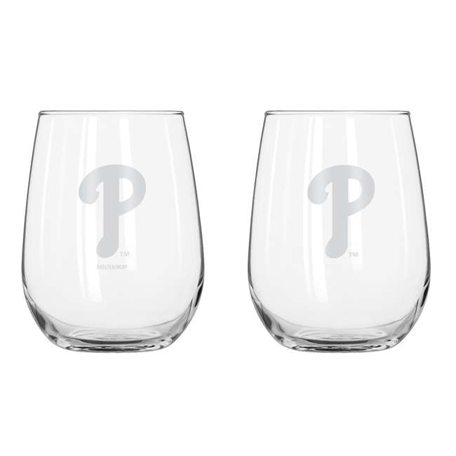 Philadelphia Phillies 16oz Satin Etch Curved Beverage Glass