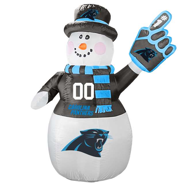 Carolina Panthers Inflatable Snowman 7 Ft Tall