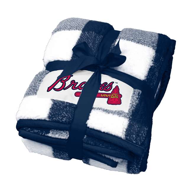 Atlanta Braves Buffalo Check Frosty Fleece Blanket