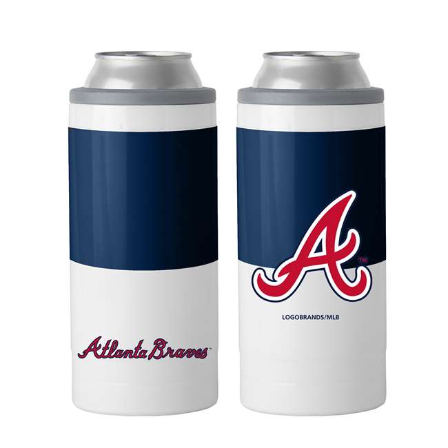 Atlanta BravesColorblock 12oz Slim Can Stainless Steel Coozie