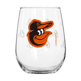 Baltimore Orioles 16oz Satin Etch Curved Beverage Glass (2 Pack)