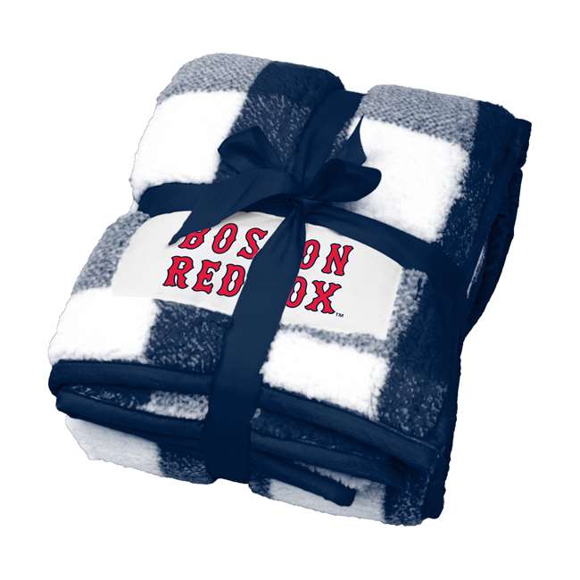 Boston Red Sox Buffalo Check Frosty Fleece Blanket