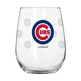 Chicago Cubs 16oz Satin Etch Curved Beverage Glass (2 Pack)