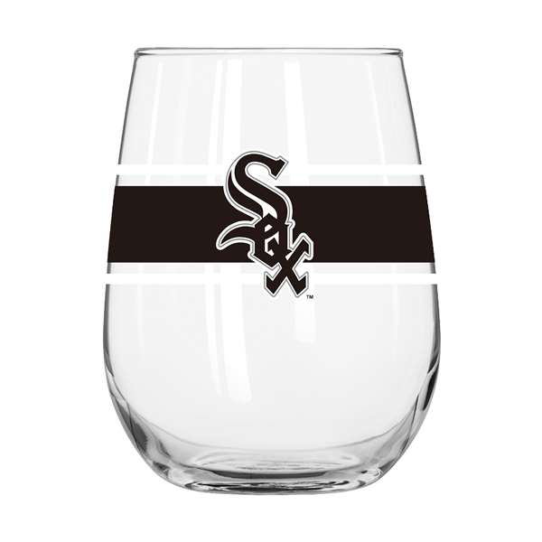 Chicago White Sox 16oz Stripe Glass Curved Beverage