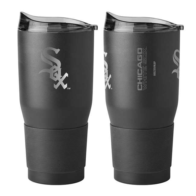 Chicago Baseball White Sox 30oz Etch Black Powder Coat Tumbler