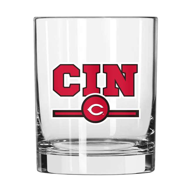 Cincinnati Reds 14oz Letterman Rock Glass (2 Pack)