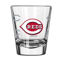 Cincinnati Reds Satin Etch 2 oz Shot Glass