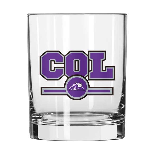 Colorado Rockies 14oz Letterman Rock Glass (2 Pack)